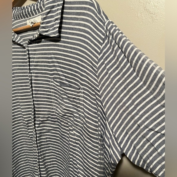 A.L.C Classic Blue and White Striped Boyfriend Button Down - Picture 5 of 9